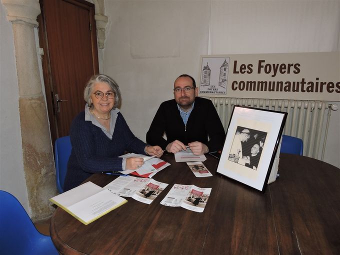 Mme Marie-Chantal Laurens, présidente des Foyers communautaires, et Frédéric Lafarge, auteur du livre à paraître.